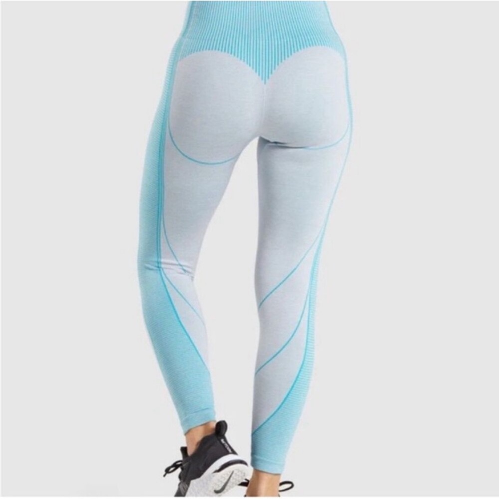 Gymshark Hyper Amplify Leggings Grey Teal Size XL